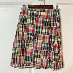Vintage Handmade Patchwork  Plaid Pencil Skirt A-line Y2K